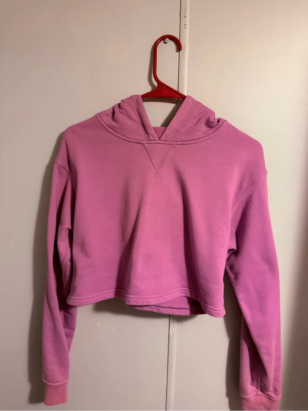 Lululemon All Yours Cropped Hoodie Mauve Purple Pullover V Stitch